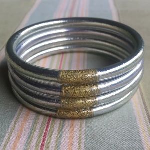 Silver BuDhaGirl Bangles set of four size Medium✨